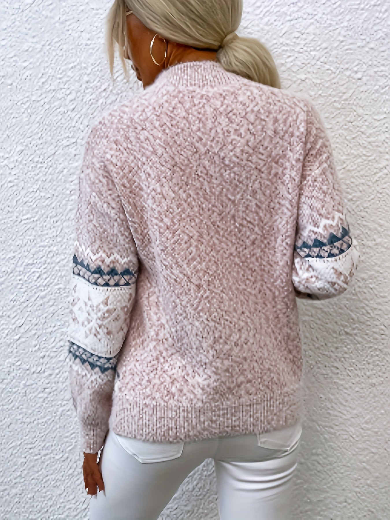 Pull femme MALIE – pull chaud motif scandinave hiver élégant