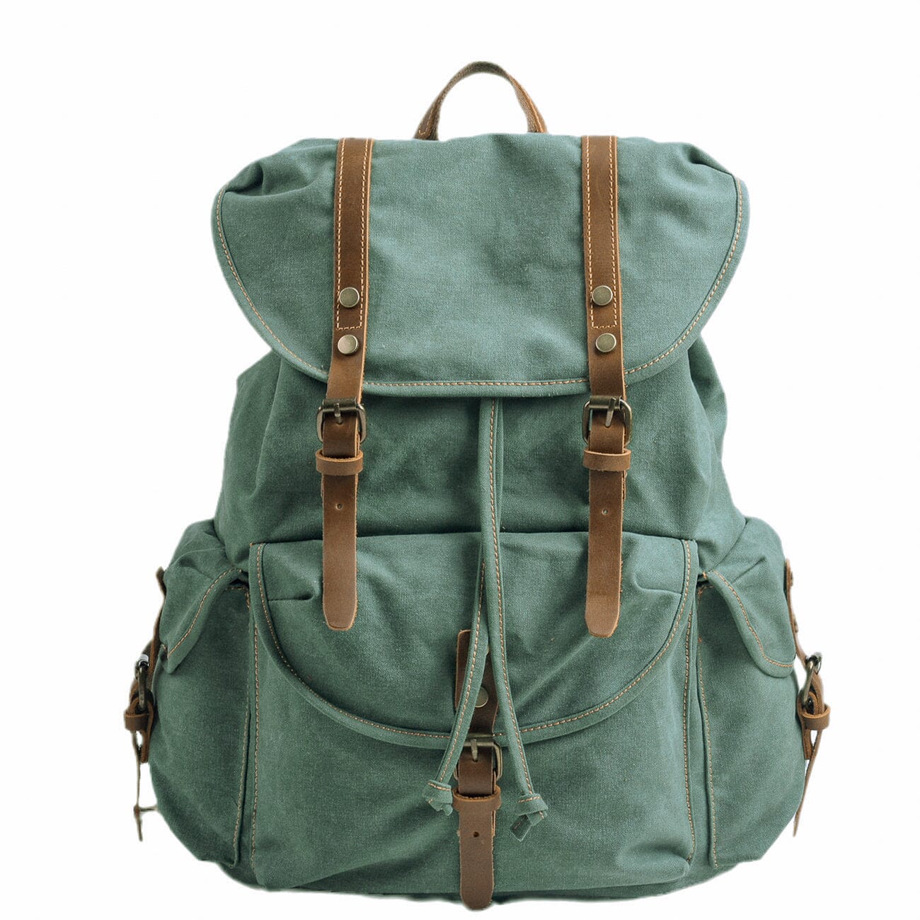 Sac à dos vintage canvas – backpack mixte pratique avec détails en simili cuir