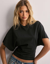 Top femme DAHLIA – T-shirt manches larges tendance en coton mixte