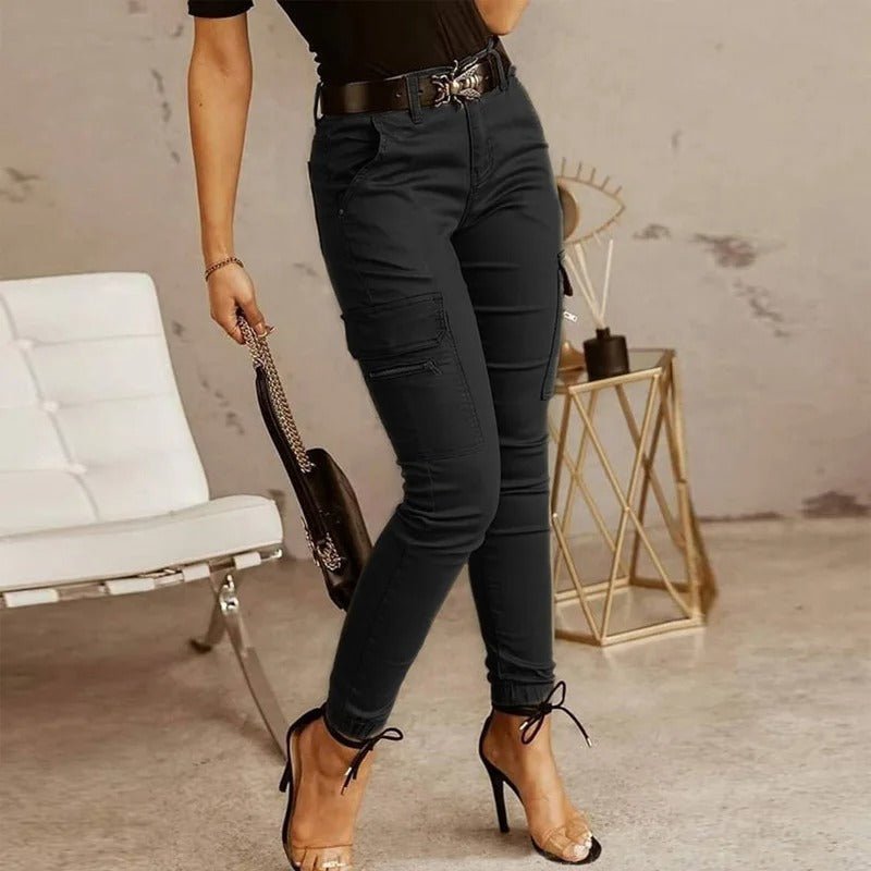 Jean Cargo Femme – Pantalon Tendance avec Poches Utiles & Coupe Confortable