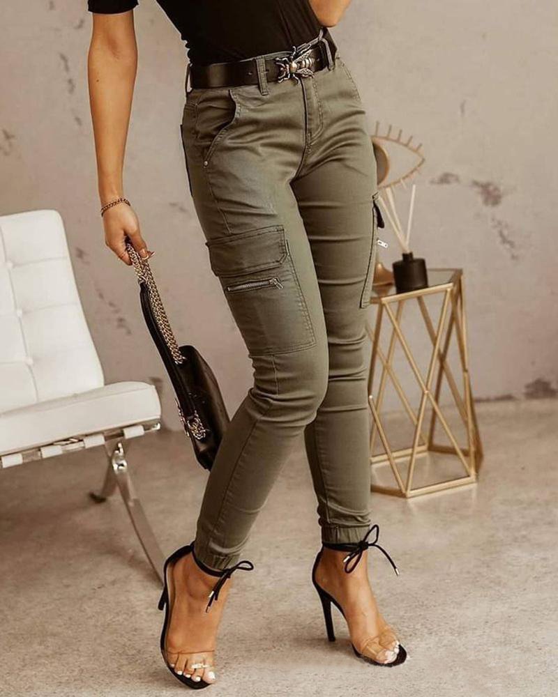 Jean Cargo Femme – Pantalon Tendance avec Poches Utiles & Coupe Confortable