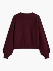 pull automne femme LUCILLE – maille douce, nœud velours & manches lanternes tendance