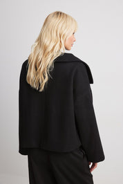 Veste courte oversize Elise — manteau double-boutonnage en laine fashion