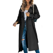 Trench-coat long femme – coupe cintrée & design intemporel mi-saison