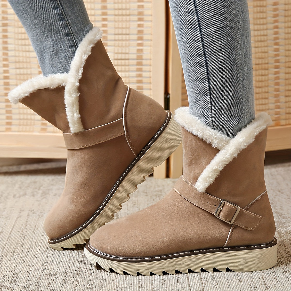 Bottes de neige femme confortables – doublure chaude & semelle antidérapante