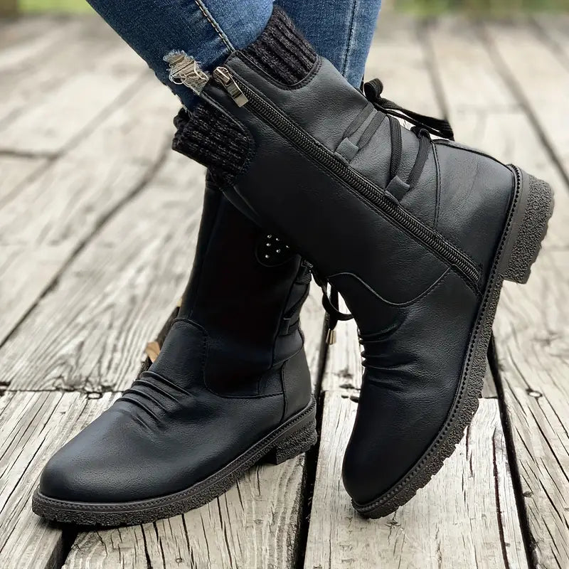 Bottes hiver femme SELINA – chaussures imperméables doublées polaire & semelle antidérapante