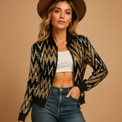 Manteau femme Livia doré – Élégant statement avec coupe cintrée et poches