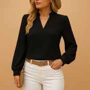 Top NoaNoa femme – élégant col V fluide & coupe flatteuse polyvalente