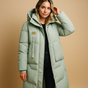 Manteau d’hiver femme Lianne – Long et chaud avec coupe cintrée et poches