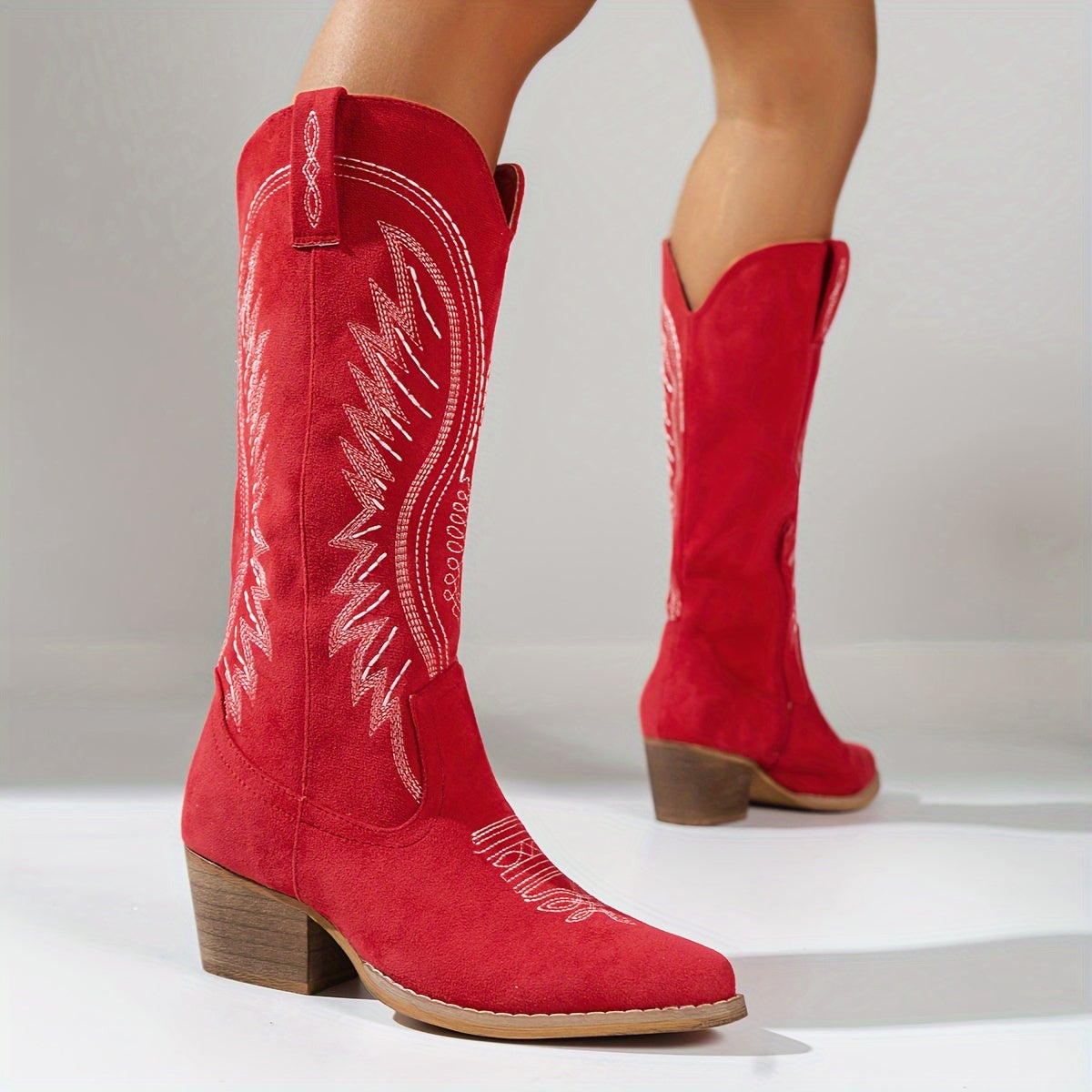 Elin | Bottes Cowboy Femme – Style Western Chic avec Talon Épais & Confort