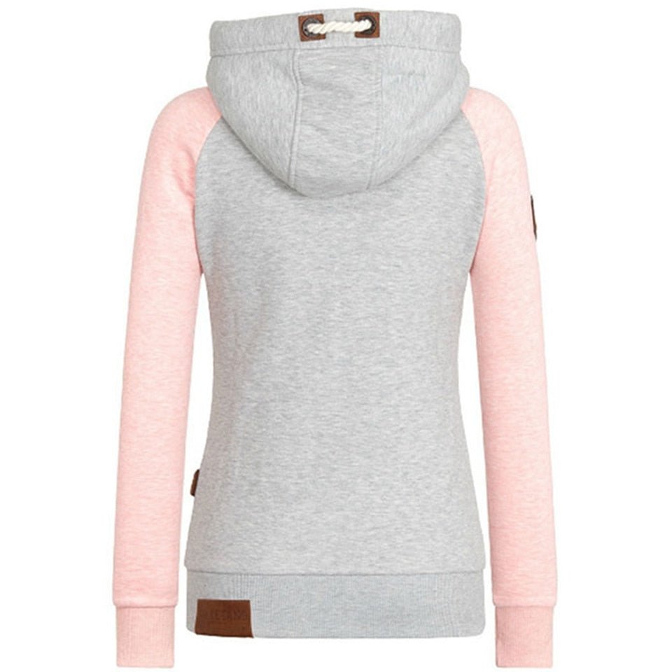 Hoodie femme sportive – sweat zippé chaud avec capuche & doublure polaire