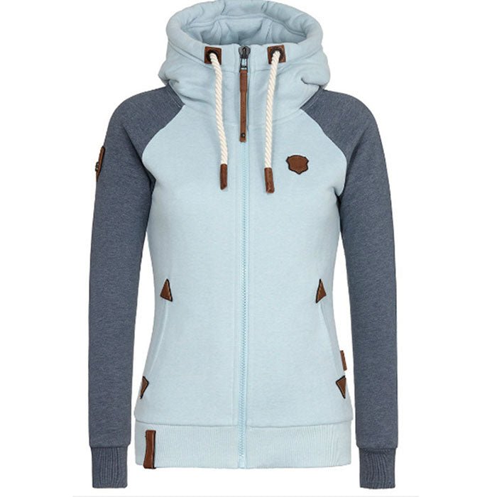 Hoodie femme sportive – sweat zippé chaud avec capuche & doublure polaire