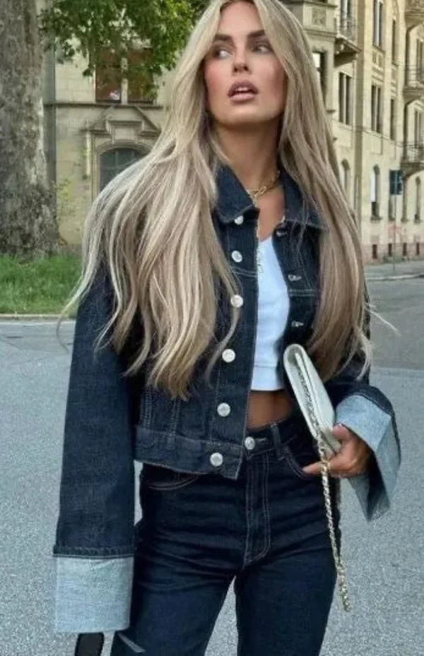 Ensemble Denim Femme GEMMA – Top & Pantalon Bleu Coordonné