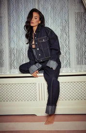 Ensemble Denim Femme GEMMA – Top & Pantalon Bleu Coordonné