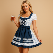 Dirndl Oktoberfest femme Karlein – robe bavaroise à carreaux avec tablier