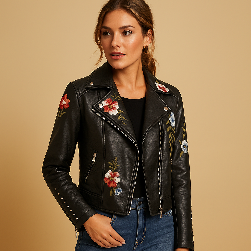 Veste femme Yara en cuir véritable – Coupe cintrée et silhouette élégante