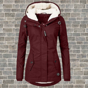 Manteau femme hiver Anne – manteau chaud avec capuche & tissu déperlant