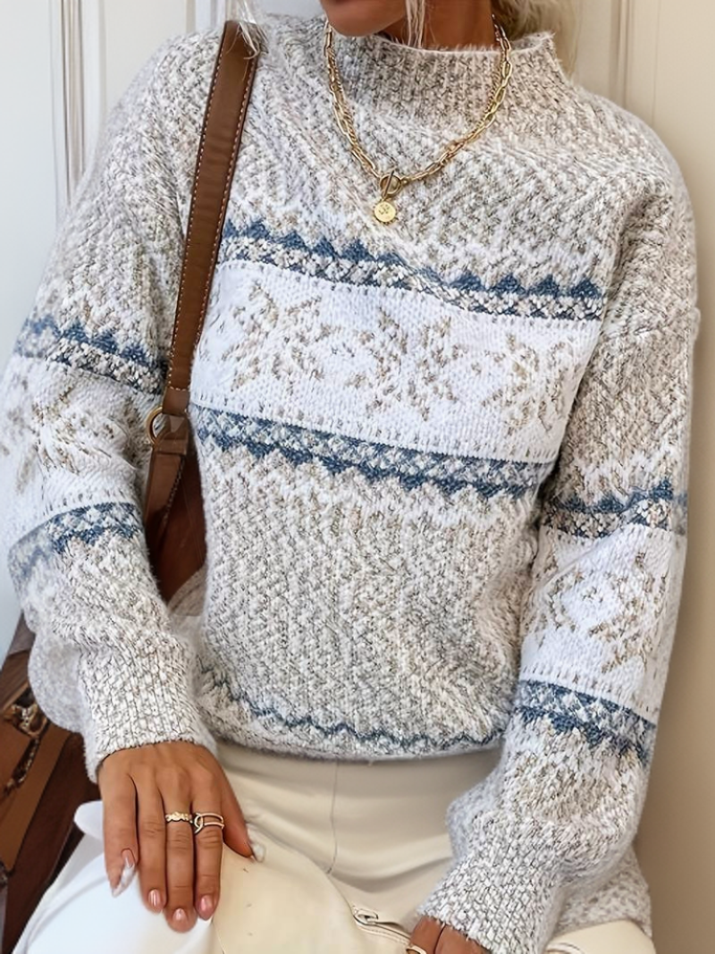 Pull islandais femme en laine – Tricot d’hiver scandinave avec motif nordique