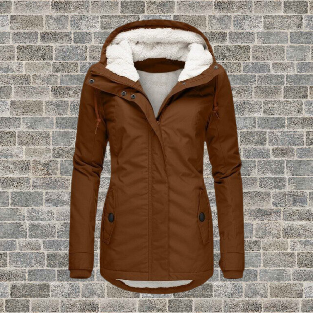 Manteau femme hiver Anne – manteau chaud avec capuche & tissu déperlant