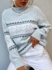 Pull islandais femme en laine – Tricot d’hiver scandinave avec motif nordique