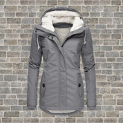 Manteau femme hiver Anne – manteau chaud avec capuche & tissu déperlant