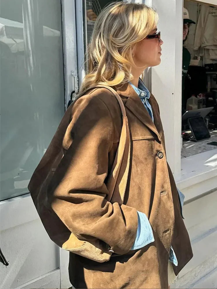Veste femme automne Zara – veste élégante style suédine avec coupe flatteuse