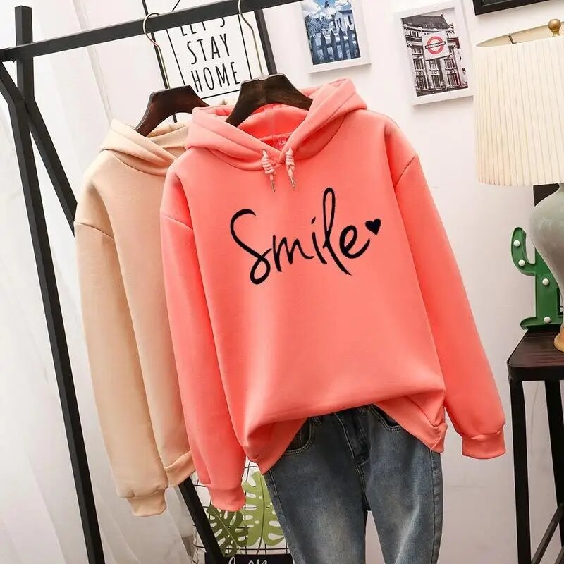 hoodie femme Ottelien — sweat à capuche confortable avec motif Smile