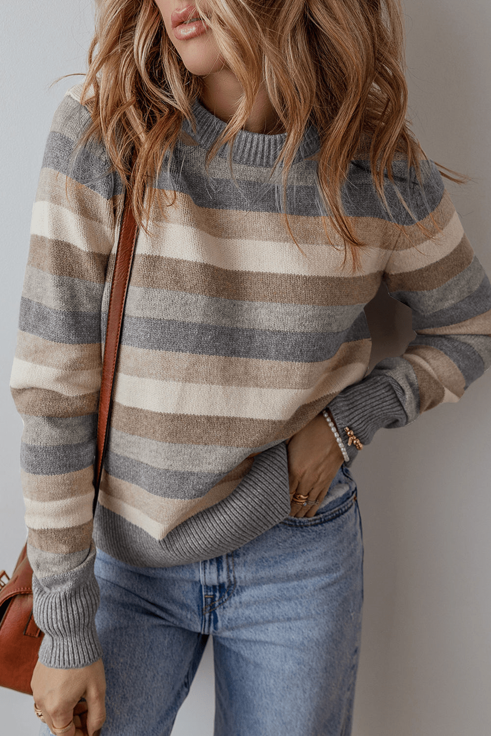 pull femme JOSIE – maille colorée à rayures tendance & coupe confortable