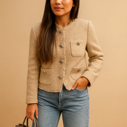 Blazer femme Marije en tweed – Coupe structurée et col chic