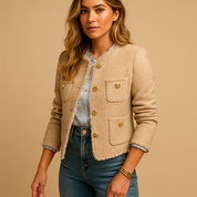 Blazer femme Marije en tweed – Coupe structurée et col chic
