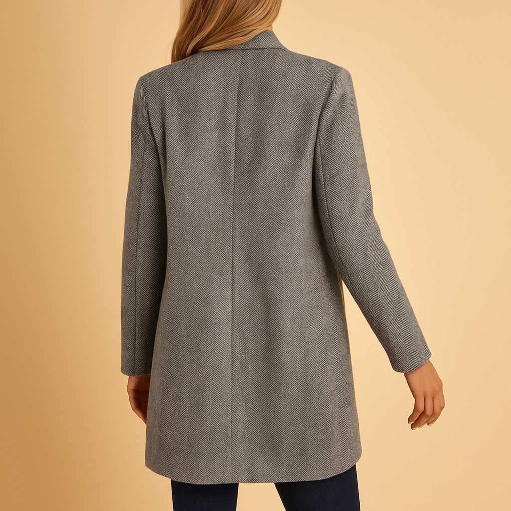 Manteau long femme Evelien – Veste casual imprimée à coupe confortable