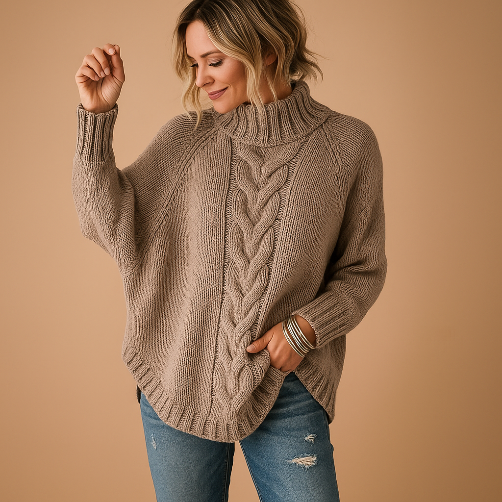 Marieke | Pull Long Femme en Maille Épaisse – Confort, Chaleur & Style Hivernal