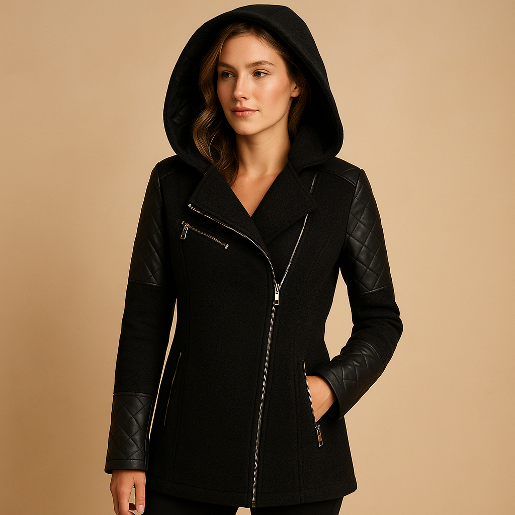 Manteau long d’hiver femme Lotte – Chaud avec capuche et coupe moderne