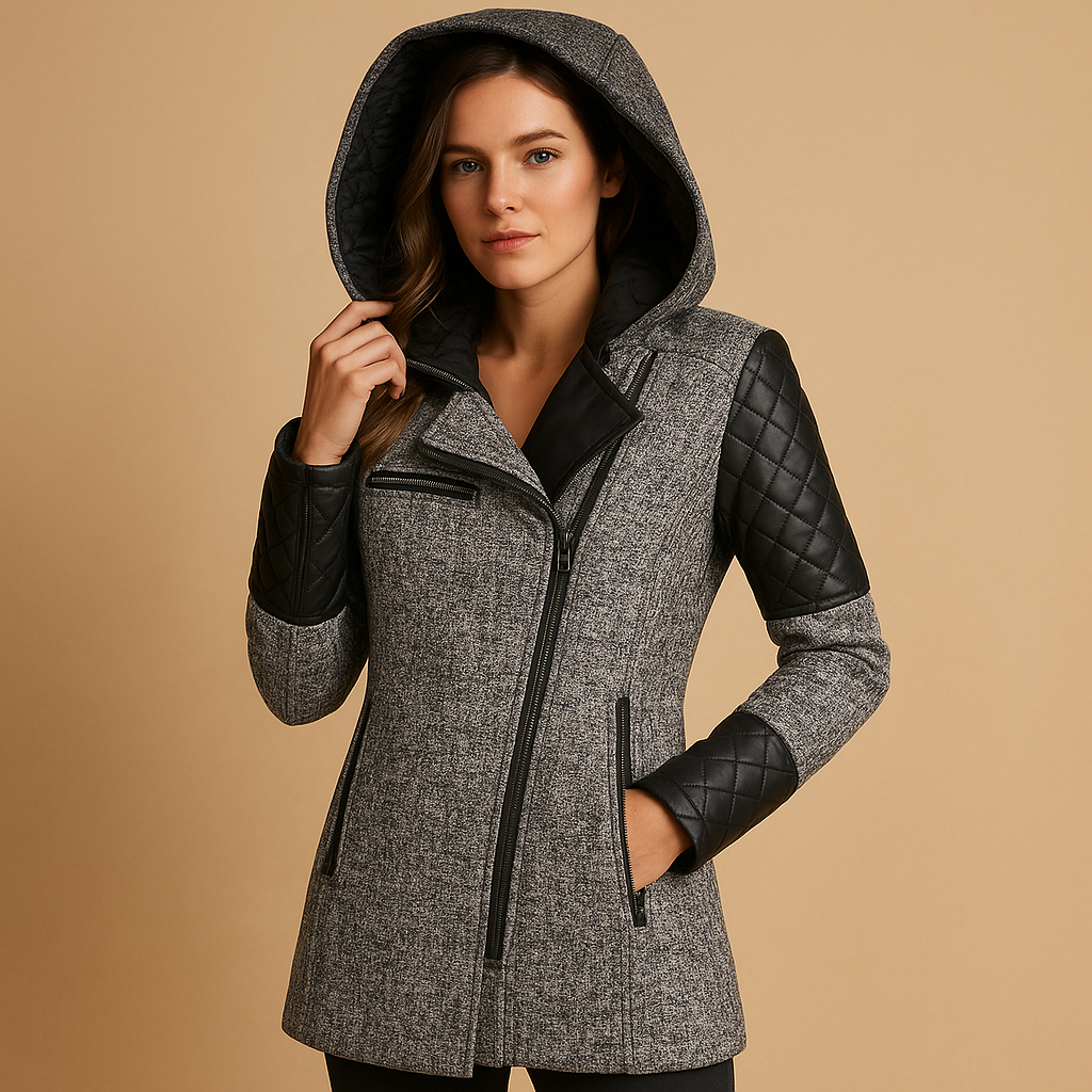 Manteau long d’hiver femme Lotte – Chaud avec capuche et coupe moderne