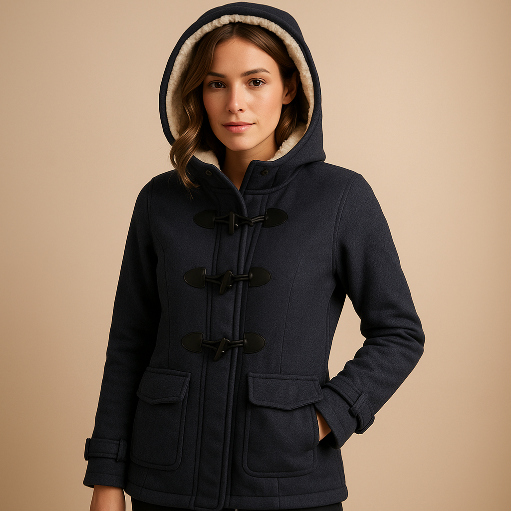Manteau long femme Marije avec capuche – Chaud, coupe élégante et coupe-vent