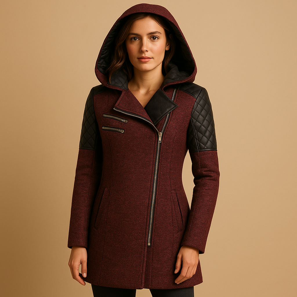 Manteau long d’hiver femme Lotte – Chaud avec capuche et coupe moderne