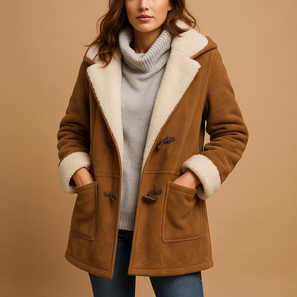 Manteau long Evelien à capuche femme – chaleur hivernale & couleurs tendances