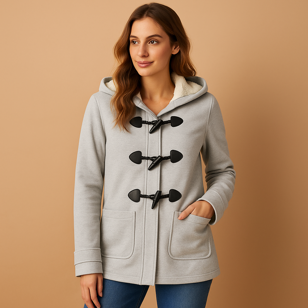 Manteau long femme Marije avec capuche – Chaud, coupe élégante et coupe-vent