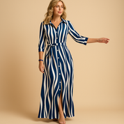 Robe Yara femme – longue d’été fluide à manches courtes & coupe ample