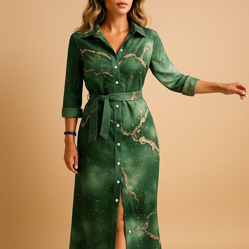 Robe Yara femme – longue d’été fluide à manches courtes & coupe ample