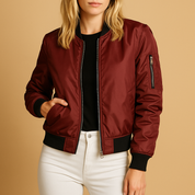 Bomber léger femme Yara – Veste d’été avec zip et poches latérales