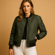 Bomber léger femme Yara – Veste d’été avec zip et poches latérales