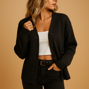 Yara | Gilet Femme Léger en Maille avec Capuche – Décontracté & Confortable