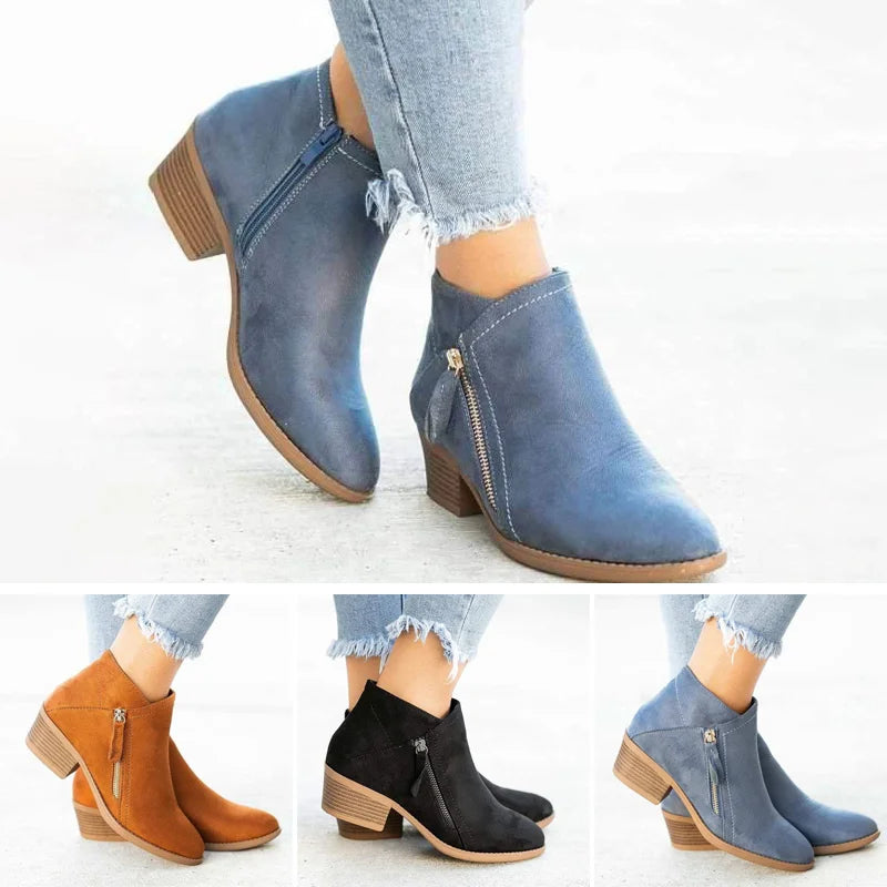 Bottines orthopédiques femme Luca — cuir véritable & confort avec soutien voûte