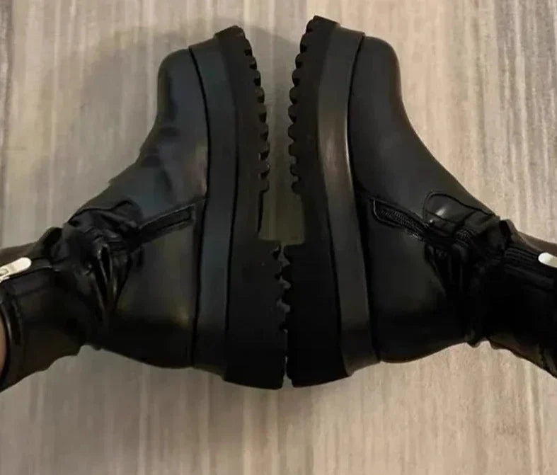 Bottines Chelsea femme Liora – plateforme vegan cuir & doublure chaude