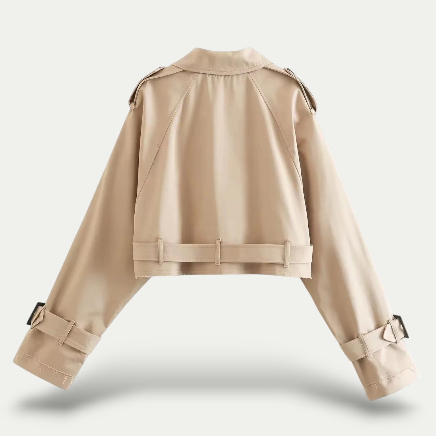 Trench-coat femme Mila – veste courte élégante avec ceinture & charme vintage