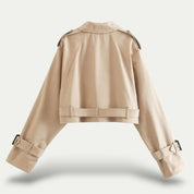 Trench-coat femme Mila – veste courte élégante avec ceinture & charme vintage