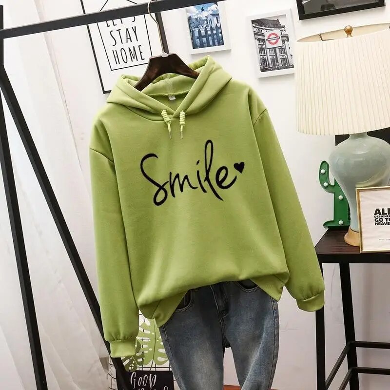 hoodie femme Ottelien — sweat à capuche confortable avec motif Smile