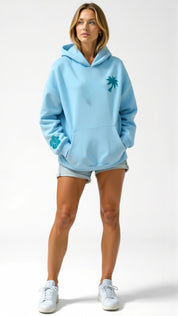 Sweat à capuche femme Abigail — hoodie brodé tropical, coupe ample & confortable