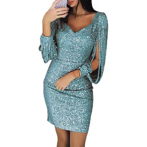 Robe de soirée femme Anika à paillettes — longue robe élégante pour fêtes & mariages